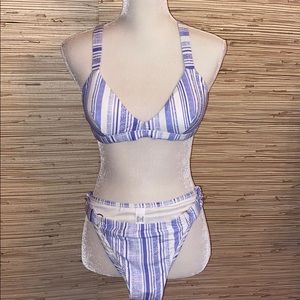 Mae medium blue & white bikini nwt! Swimsuit